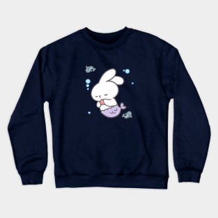 Dreamy Seascape: The Mer-Bunny and Her Starlit Slumber Crewneck Sweatshirt